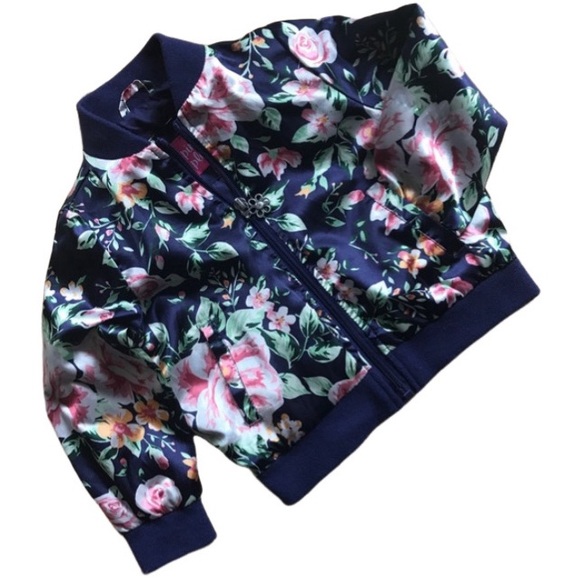Pink Platinum 24 month blue satin bomber jacket - Picture 1 of 8
